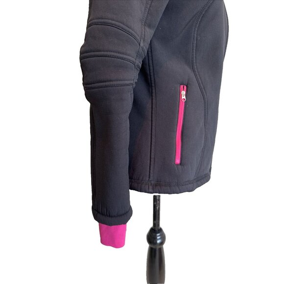 lululemon polartec black & hot pink fleece lined jacket size 6 running dance - Picture 9 of 14